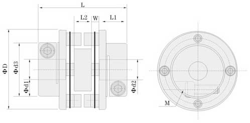 SE2SF雙節法蘭膜片聯軸器